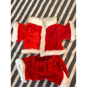 Webkinz Santa‎ Claus Plush Outfit Red Velvet Faux Fur 2 Piece Set Christmas Toy
